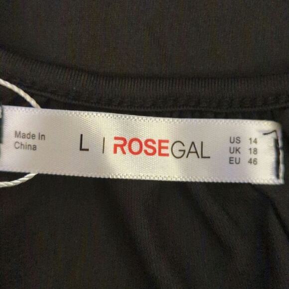 Rosegal Blue & Black Floral Front Cut Out Sleeveless Top Large NWT - Picture 5 of 7